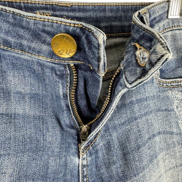 Kut From The Kloth Cotton Medium Wash Mid Rise Bermuda Jean Shorts Size 4 - Picture 3 of 6